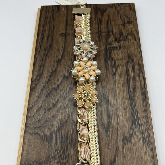 Bracelet by Gennaro Bling Faux Pearl Bracelets With Rhinestones Flowers - Picture 6 of 12